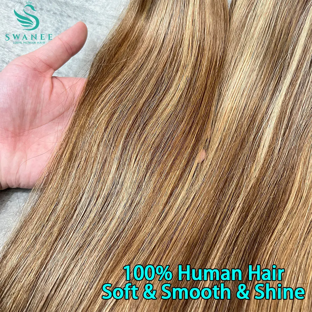 P4/27 Straight Highlight Human Hair Bundles Bone Straight Human Hair Remy Extensions Blonde Bundles For Women