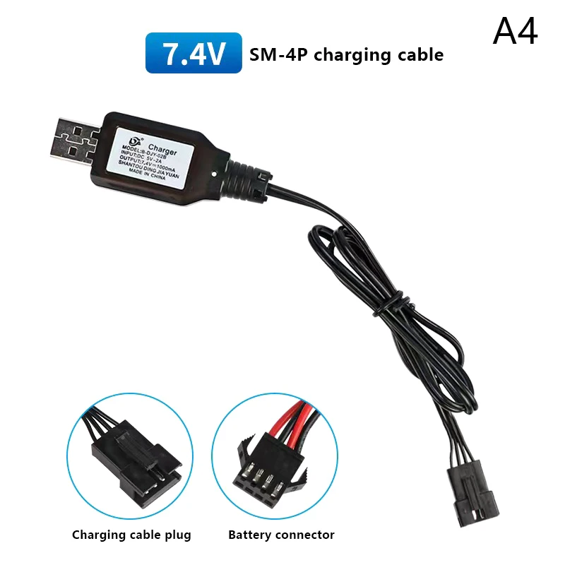 SM-2P/3P SM-4P Ters XH-3P/4P Li-ion Pil Elektrikli RC Oyuncak Araba Tekne USB Şarj 7.4V (3.7V X2) Şarj Cihazı