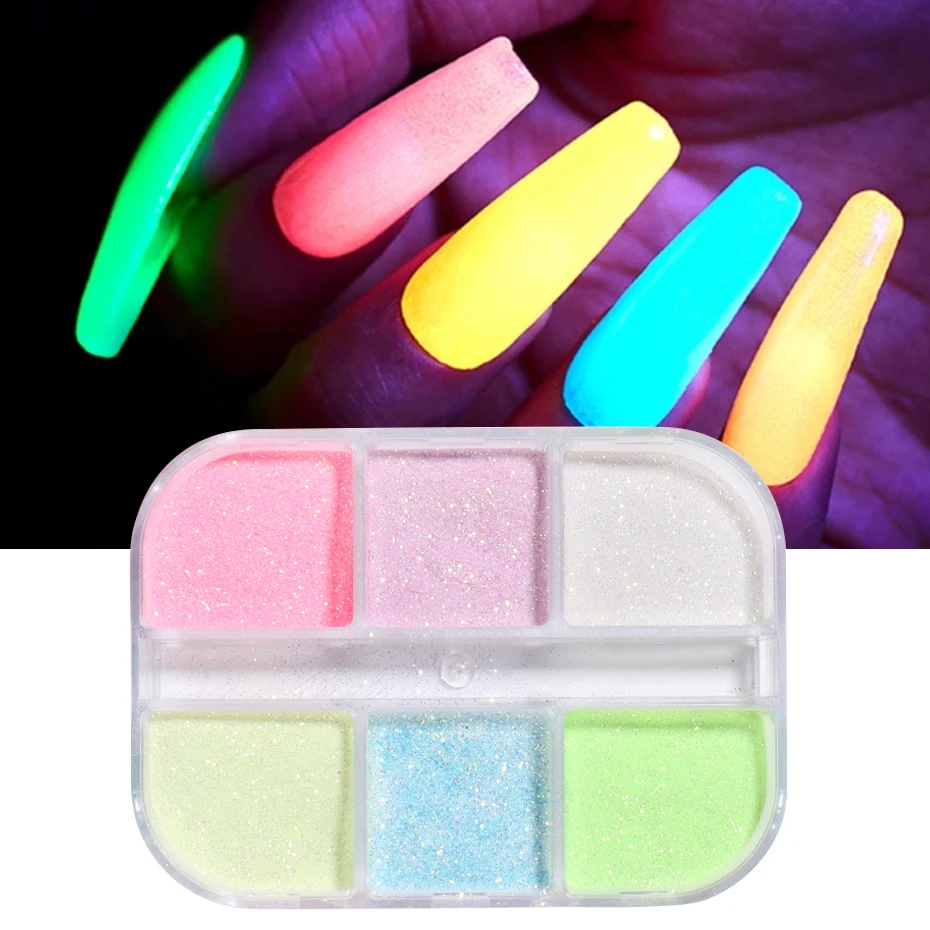 Glow In Dark Nail Art Glitter Fluorescence Manicure Decoration Sandy