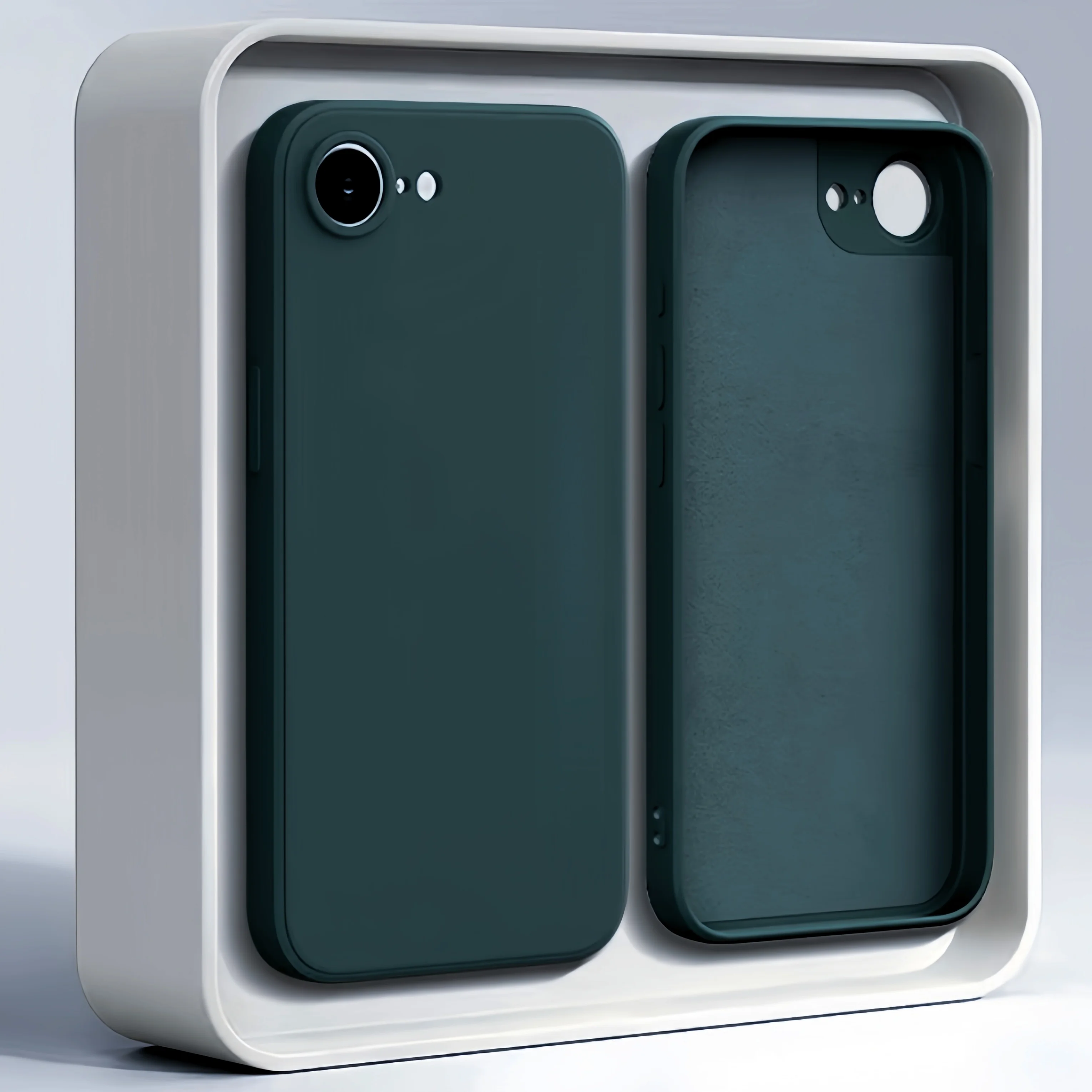 Fashion Solid Color Shockproof Liquid Silicone Phone Case