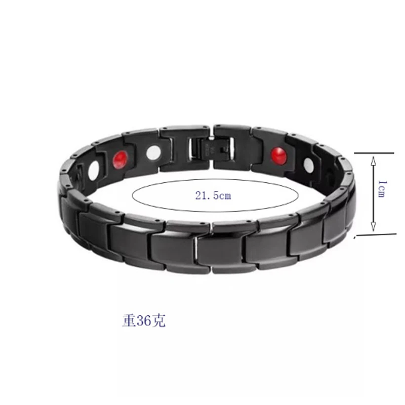 Magnetic Bracelet Men Simple Black Stainless Steel For Arthritis Health Care Jewelry Gifts