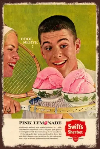 

Розовый лемоннад из мороженого в стиле ретро металлическая настенная табличка для тенниса