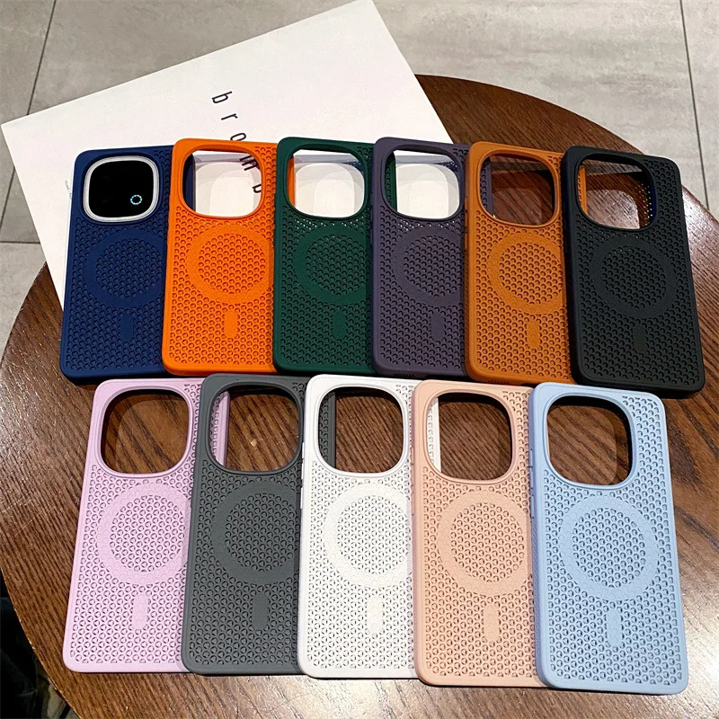 Magnetic Heat Dissipation Mesh Case with Mag-safe Charging and Shockproof Soft Bumper