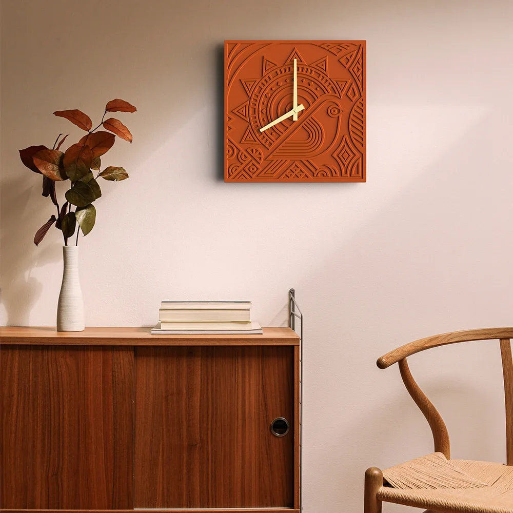 Cement Classic Creative Wall Clock Living Room Universal Wall Hanging, No Drilling Decoration Simple And Silent Office