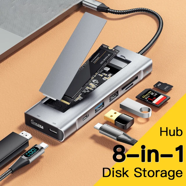 8-IN-1 USB HUB With Disk Storage Function PD100W