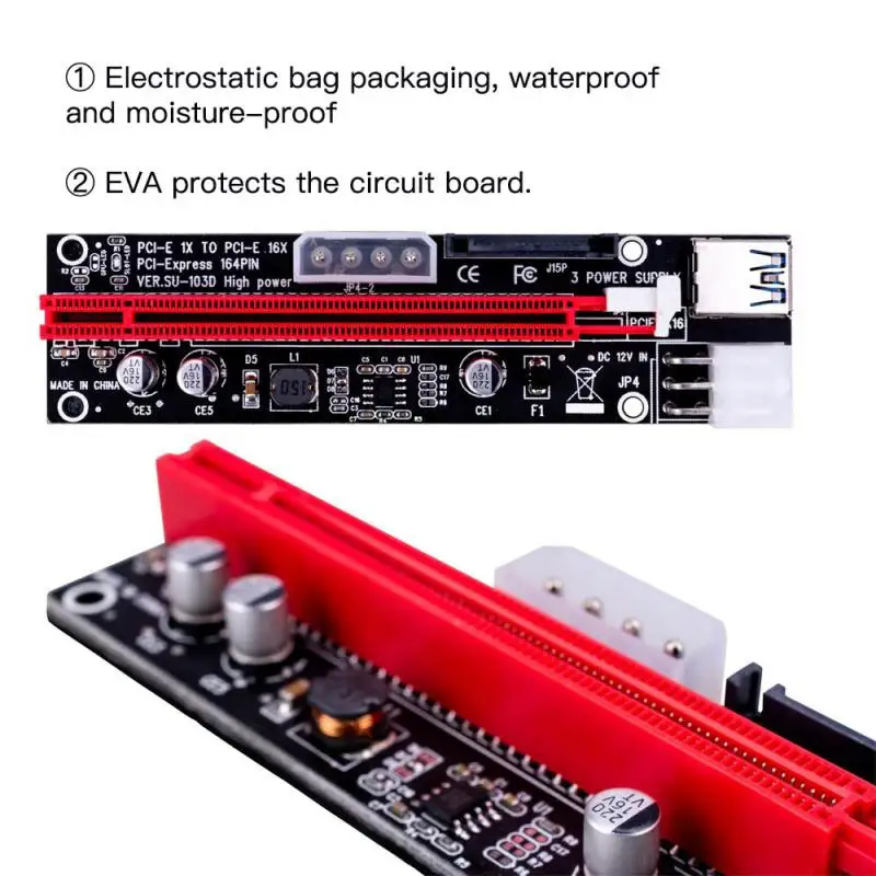 

Плата расширения VER009S PCI-E, Райзер 009S PCIE 1X до 16X, удлинитель с 6 контактами питания, 60 см, кабель USB 3,0 для видеокарты, удлинитель PCI-E GPU