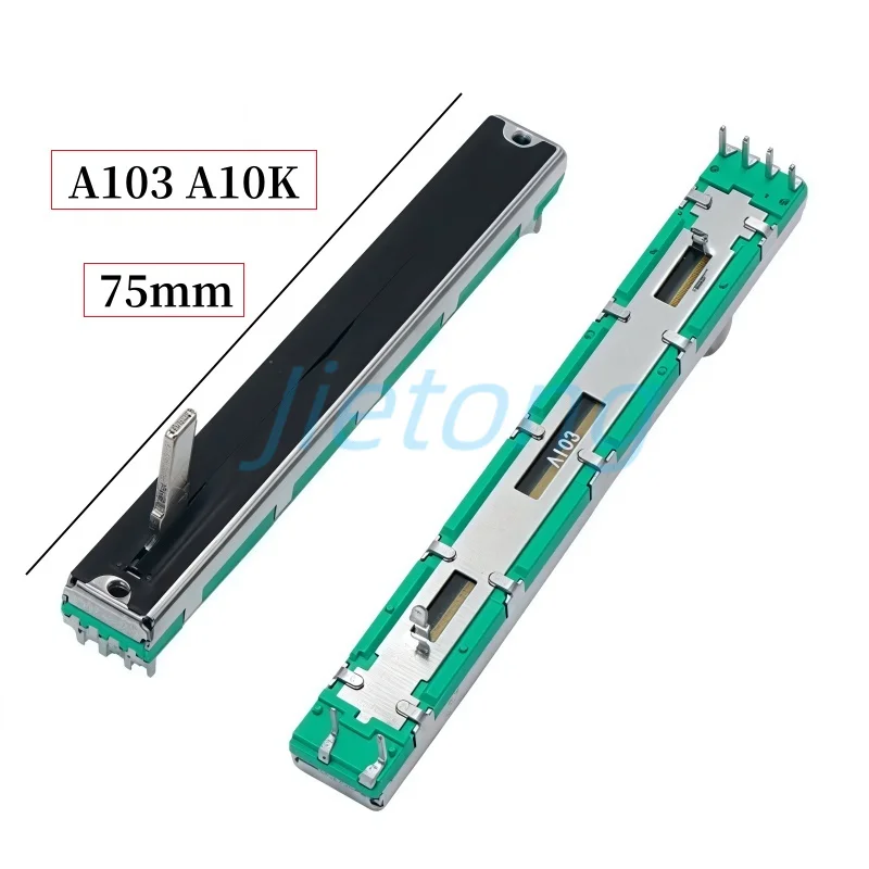 1pc A103 B103 10K Ohm 75mm Straight Slide Liner Potentiometer Mixer Fader Variable Resistors Dual Channel Fader Dimming Tuning