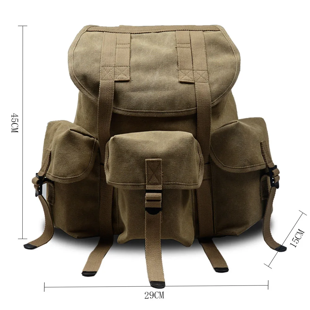 WWII WW2 US ARMY STYLE POUCH HAVERSACK BACKPACK M14 Waterproof Canvas BAG 4