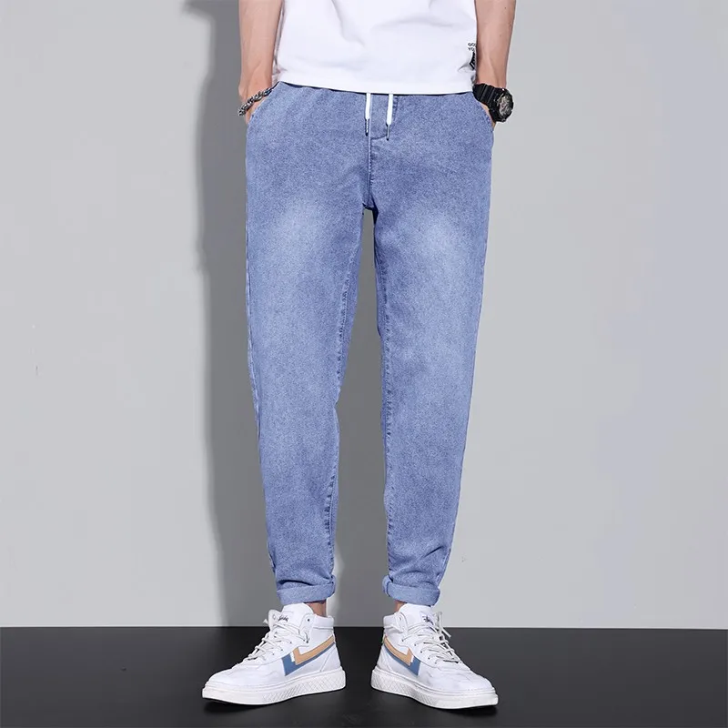 

Classic Men's Solid Color Jeans New Fashion Retro Street Style Casual Stretch Denim Thin Men's Brand Clothing Spring and Autumn