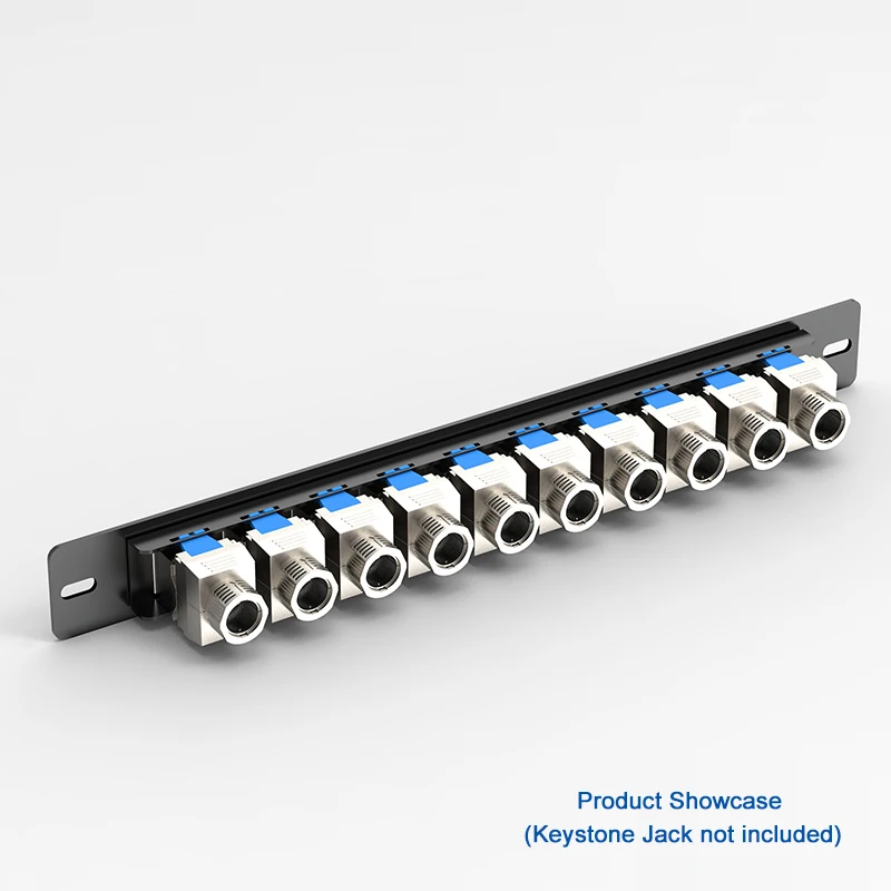 Network Patch Panel 10-Port 1U Empty Blank For Standard Keystone Rack Mount
