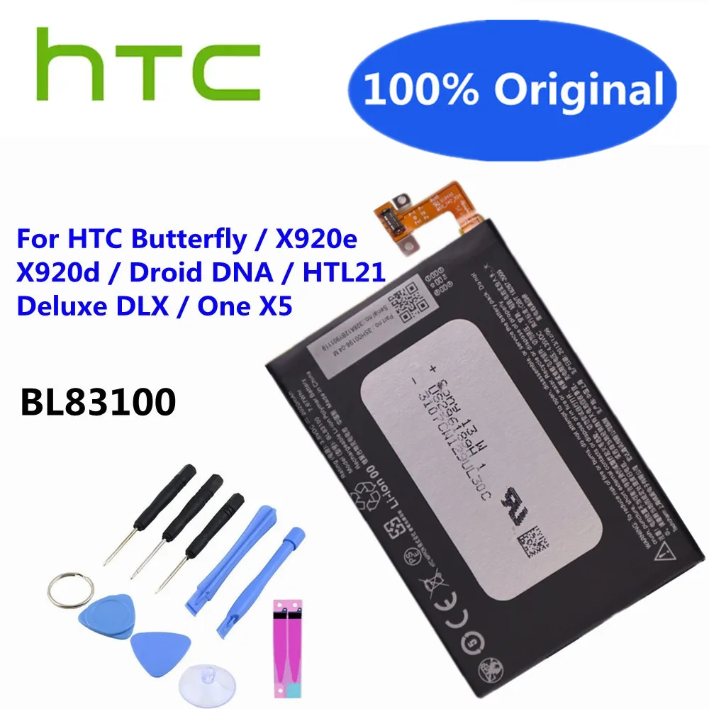 

Новый оригинальный аккумулятор BL83100 2020 мАч для телефона HTC Butterfly X920e X920d Droid DNA Deluxe DLX One X5 THL21, высококачественный аккумулятор