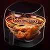 New 8L Stainless Steel Large-Capacity Air Fryer Household Visual Electric Oven Oil-Free Multifunctional Home Black White Green 3