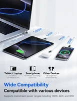 Joyroom Кабель для быстрой зарядки, 100 Вт, 1,2 м, кабель USB Type-C к Type-C с автоматическим отключением питания для IPhone, Xiaomi, Samsung, OPPO VIVO — изображение 4