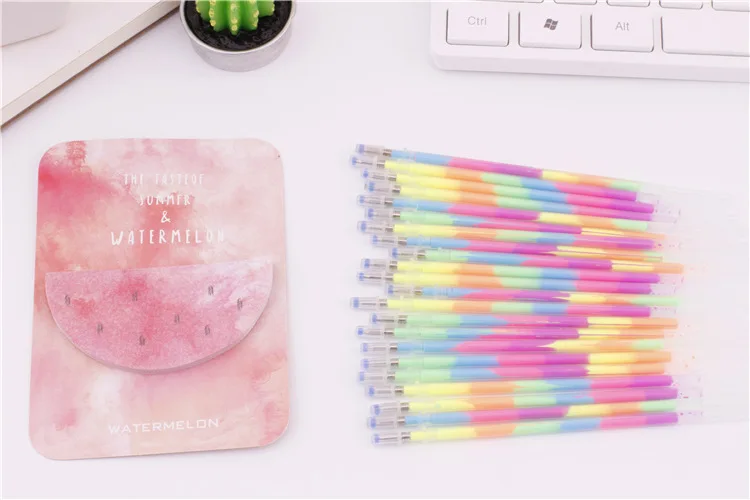 20 teile/satz lytwws Büro Gel stift 6-in-1 Farbe Regenbogen Stift Nachfüllen Tinte Schul büro Schreib werkzeug Briefpapier – Detail 1