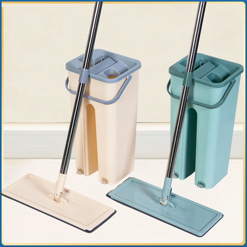 Flat Squeeze Mop Bucket Hand Free Mops Home Bucket Wet Mop Bucket
