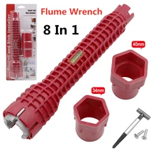 

8 In 1 Flume Wrench Faucet Plumbing Tools Magic Wrench Anti-slip Multi Key Kitchen Chave Inglesa Repair Tool socket wrench set