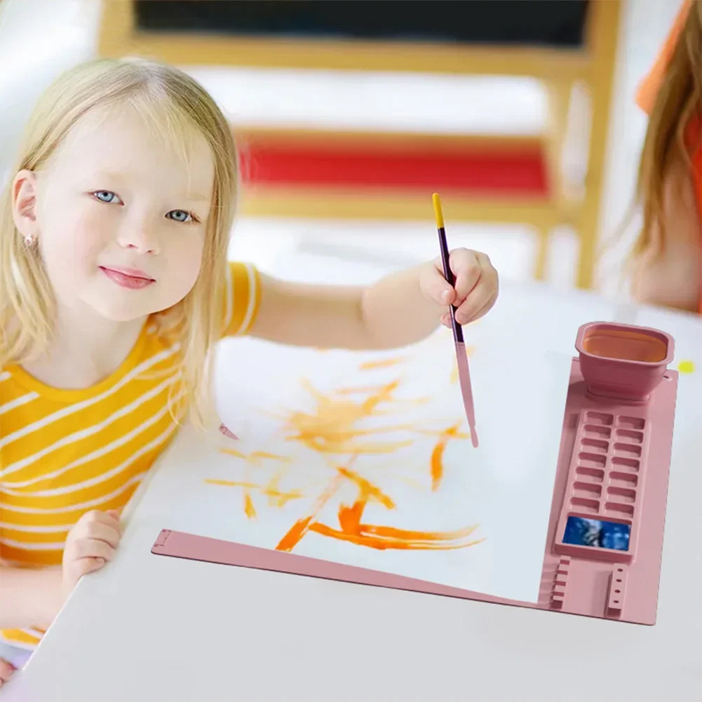 Durable Watercoloring Stamping Non-Stick Silicone Painting Mat For Painting Pigment Palette Ink Blending 50*40cm