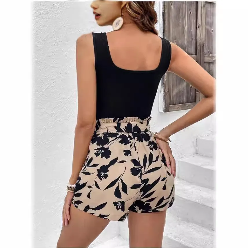 Floral Summer Casual Pants front view