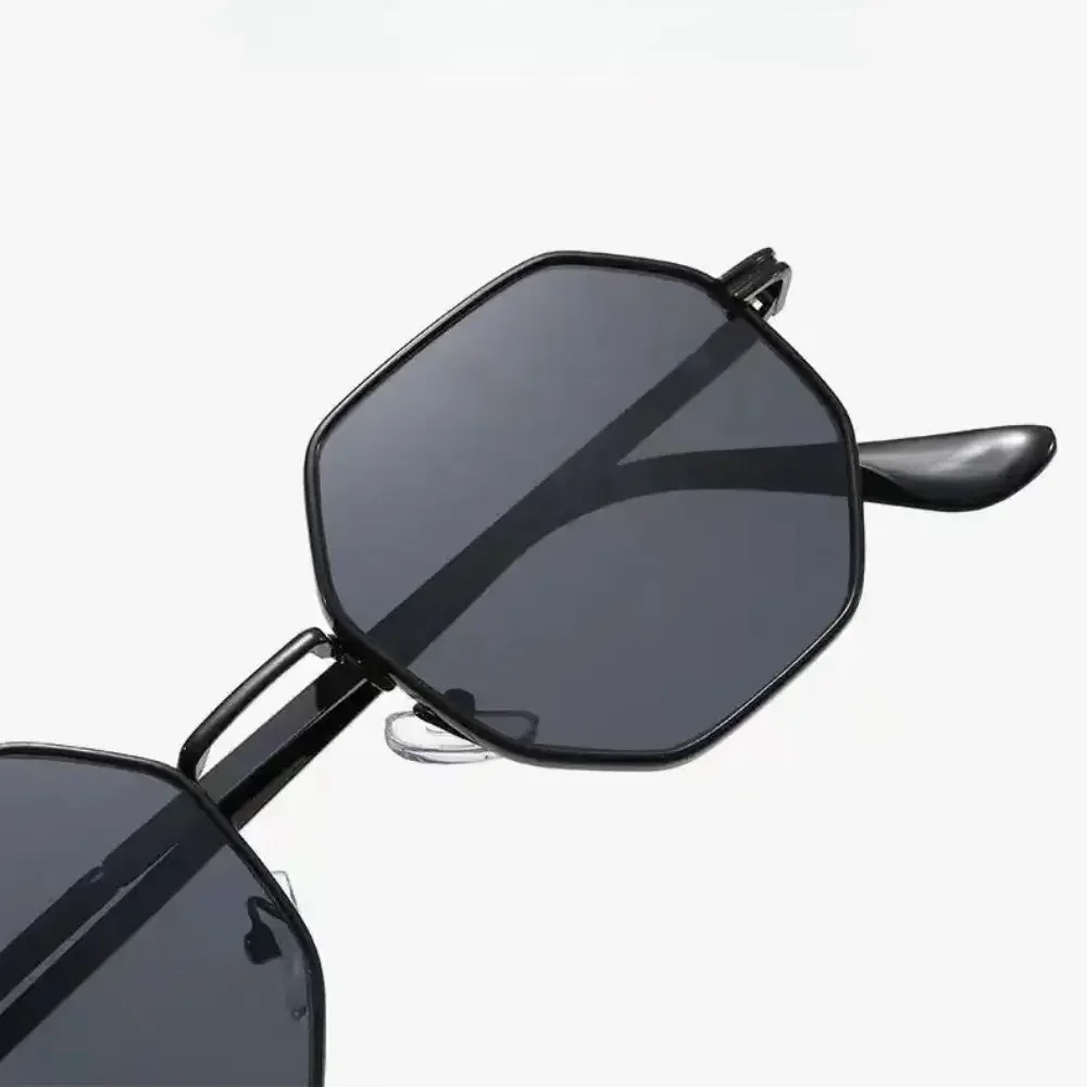 Fashion Retro Classic Metal Polygonal Sunglasses - Octagon Shape UV400 Protection Glasses for Men & Women