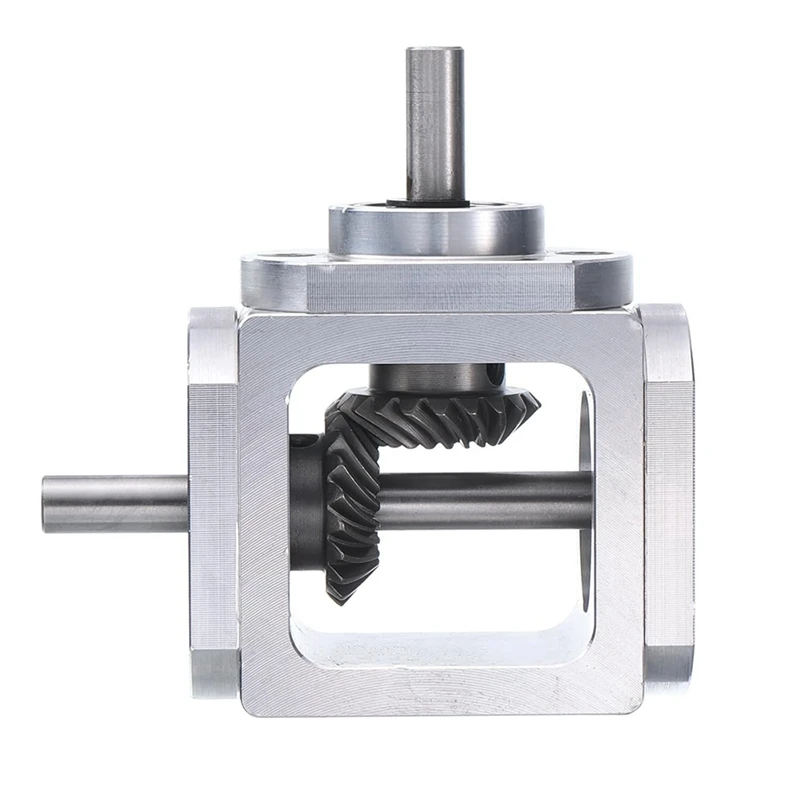 Motor Gear Transmission Gear 90 Degree Right Angle Bevel Gear-Box 1:1 Single Output Shaft 1 Module 20 Teeth Aluminum Frame
