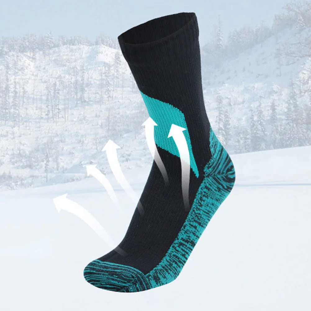 1Pair Waterproof Sock Breathable Crew Outdoor Socks Hiking Wading Camping Cycling Winter Skiing Warm Sweat Absorption Sport Sock