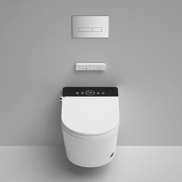 WC Wall Mounting Toilet Hanging Bowl Ceramic White Rimless Wall Hung Smart Toilet With Water Tank Smart Toilet 2