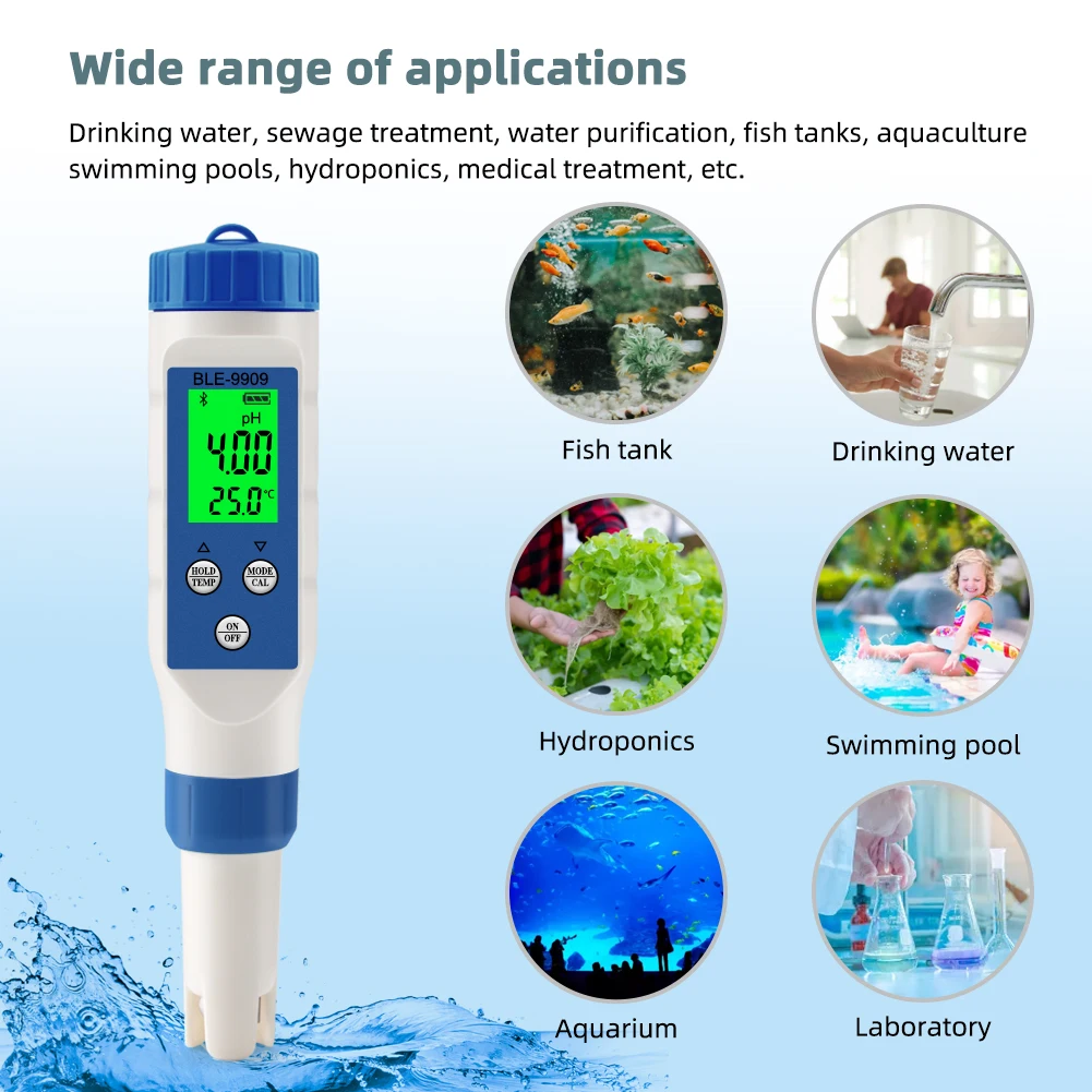 7-in-1/5-in-1 Bluetooth PH Meter Smart PH EC TDS ORP SALT S.G TEMP Water Quality