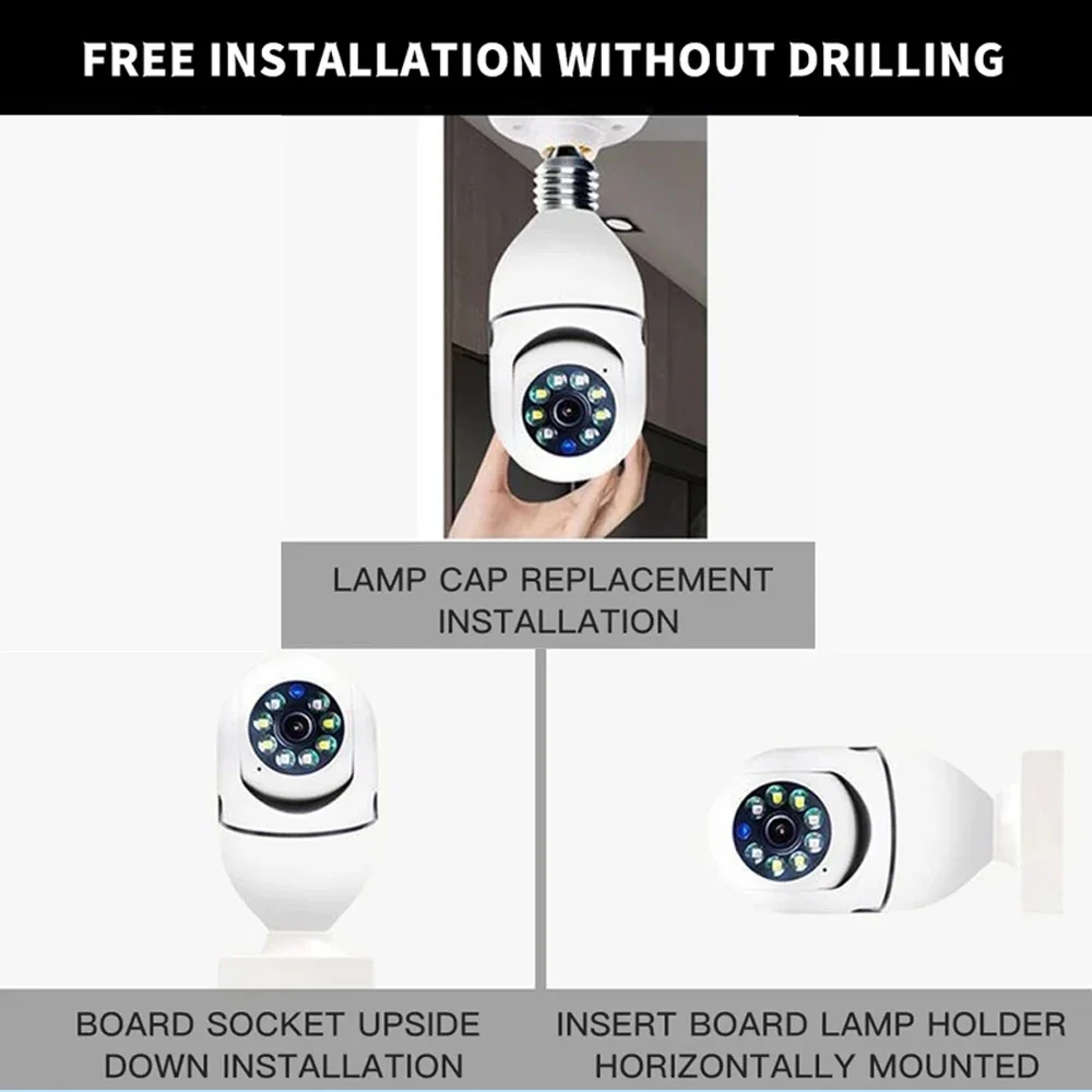 YOOSEE FHD 4MP Wifi Bulb Camera Color Night Vision Wireless Security Camera Two Way Audio Auto Tracking Indoor PTZ Baby Monitor 6