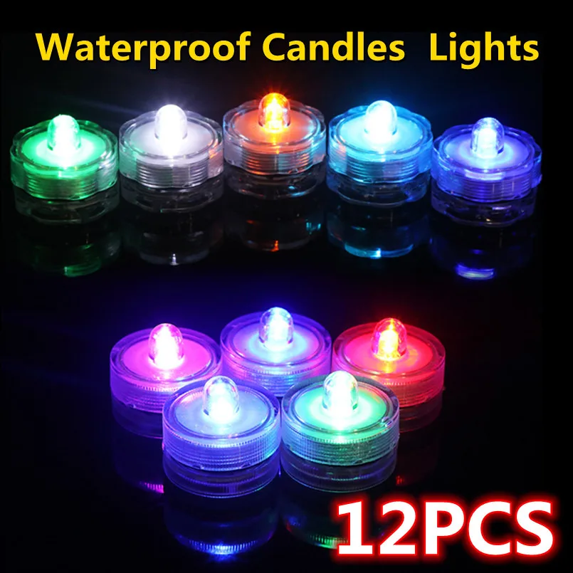 

12Pcs/Set Waterproof LED Tea Lights Candles Flameless Battery Operated For Wedding Party Cristmas Decor Tealight Lamp Dropship