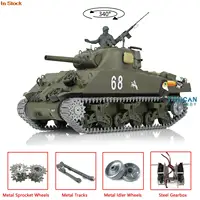 2.4G HENG LONG 1/16 7.0 Upgraded M4A3 Sherman RTR RC Tank 3898 Metal Tracks TH17671-SMT4 1