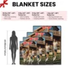 Retro Anime-themed Flannel Blanket Multi-purpose Stain-resistant Knitted Bedding with Digital Print - Dry Clean Only All Seasons 6