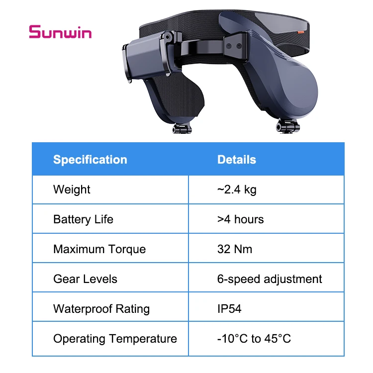 Sunwin Walker per esoscheletro robotico e ginocchio per passeggiate assistite, riabilitazione dei arti inferiori, dispositivo di aiuto per l'allenamento leggero - immagine 2