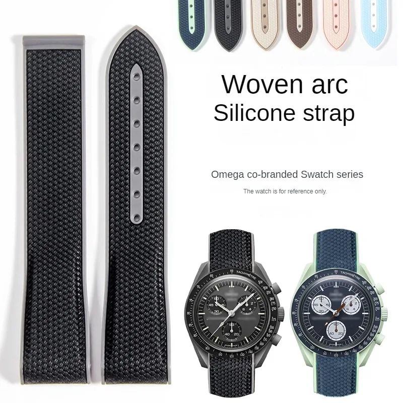 

Ремешок силиконовый для часов Omega Swatch, мужской и женский браслет с инструментами, с дуговым интерфейсом, водонепроницаемые аксессуары для часов