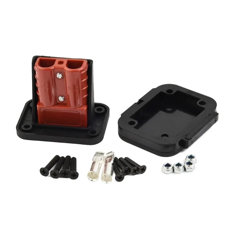 1pcs 50A Cable Connectors Plug For Anderson Plug Connector Flush Mount Bracket Panel Cover For Caravan Camper Boat Truck