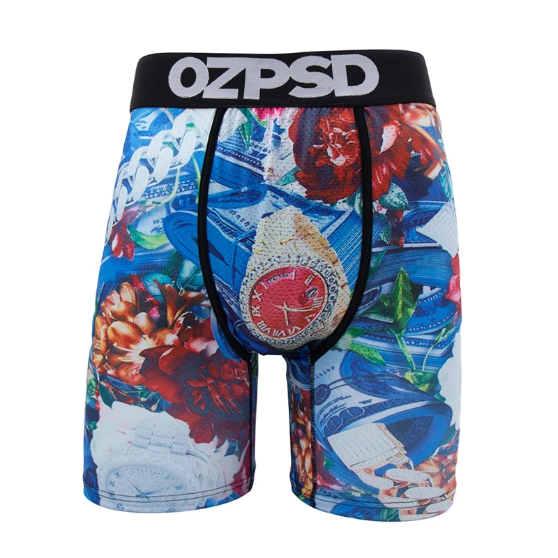 

OZPSD Sexy Men Boxer Underwear Fashion Printed Men's Panties Lingerie Male Seamless Plus Size Man Underpants Mens Boxers Trunks