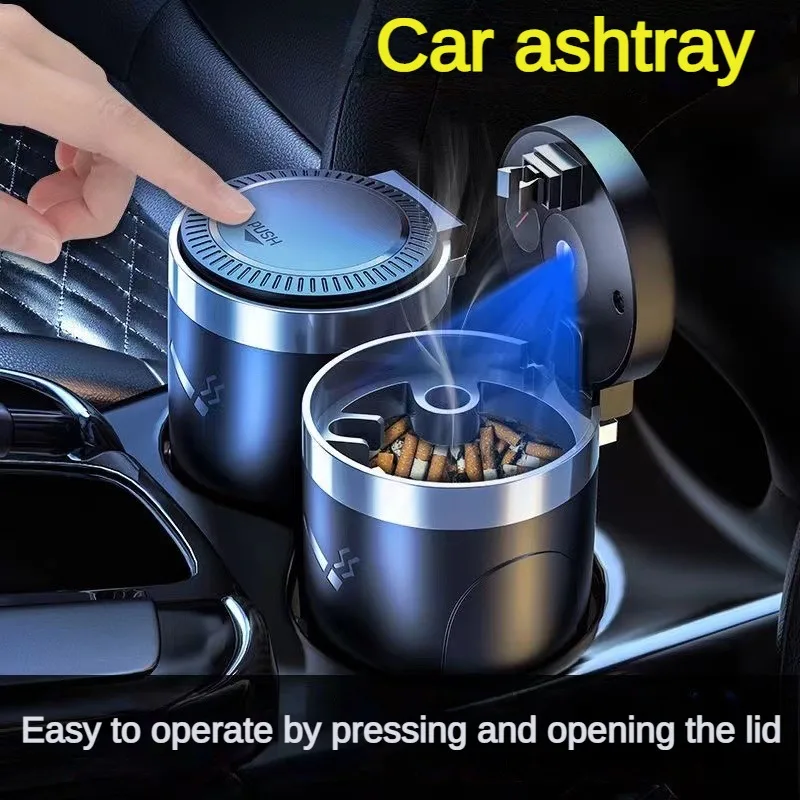 Car ashtray cup with lid with LED light portable removable car ashtray