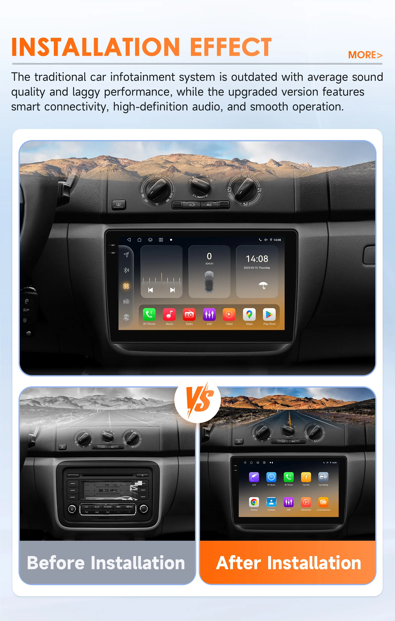 8 Core Carplay Andorid 14 Autoradio für Skoda Fabia 2 2007-2014 Multimedia-Player 360 Cam GPS Stereo 2din Auto intelligenter Bildschirm – Detail 5
