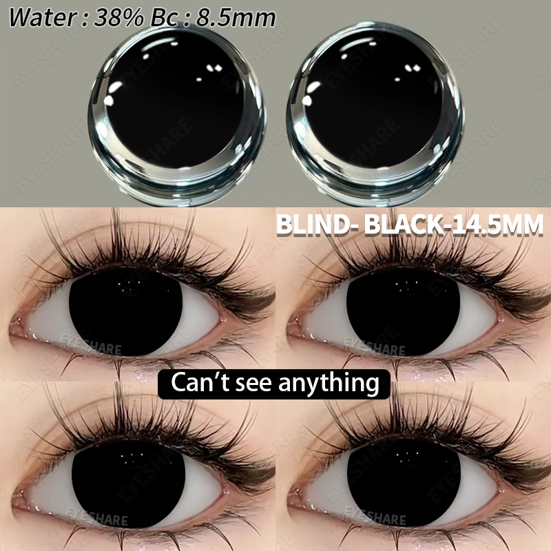 AMARA 2pcs Crazy Anime Black and White Cosplay Contact Lenses
