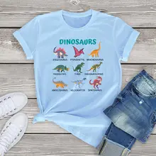 

100% Cotton Unisex Top Dinosaur Stegosaurus Brachiosaurus Funny T-Rex Pterodactyl Graphic T Shirt Women Oversized Female T Shirt