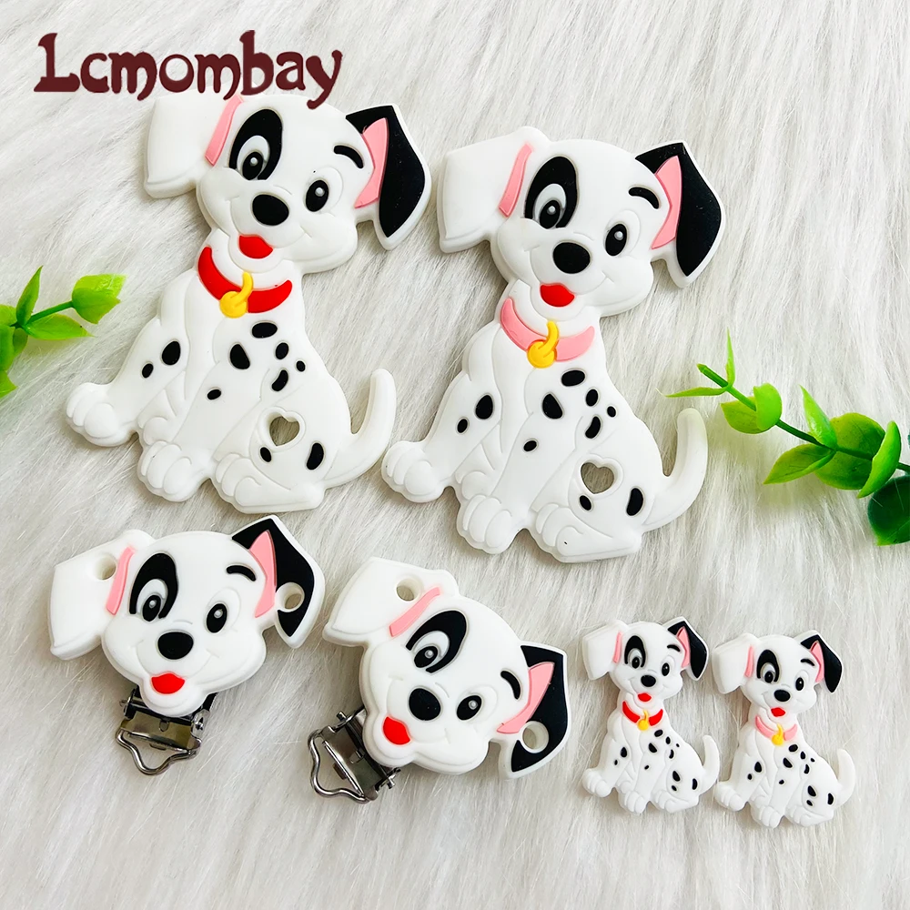 1/3/10Pc Dalmatians baby silicone beads teether clip cartoon animal tooth care pendant DIY pacifier chain accessories baby toys 3