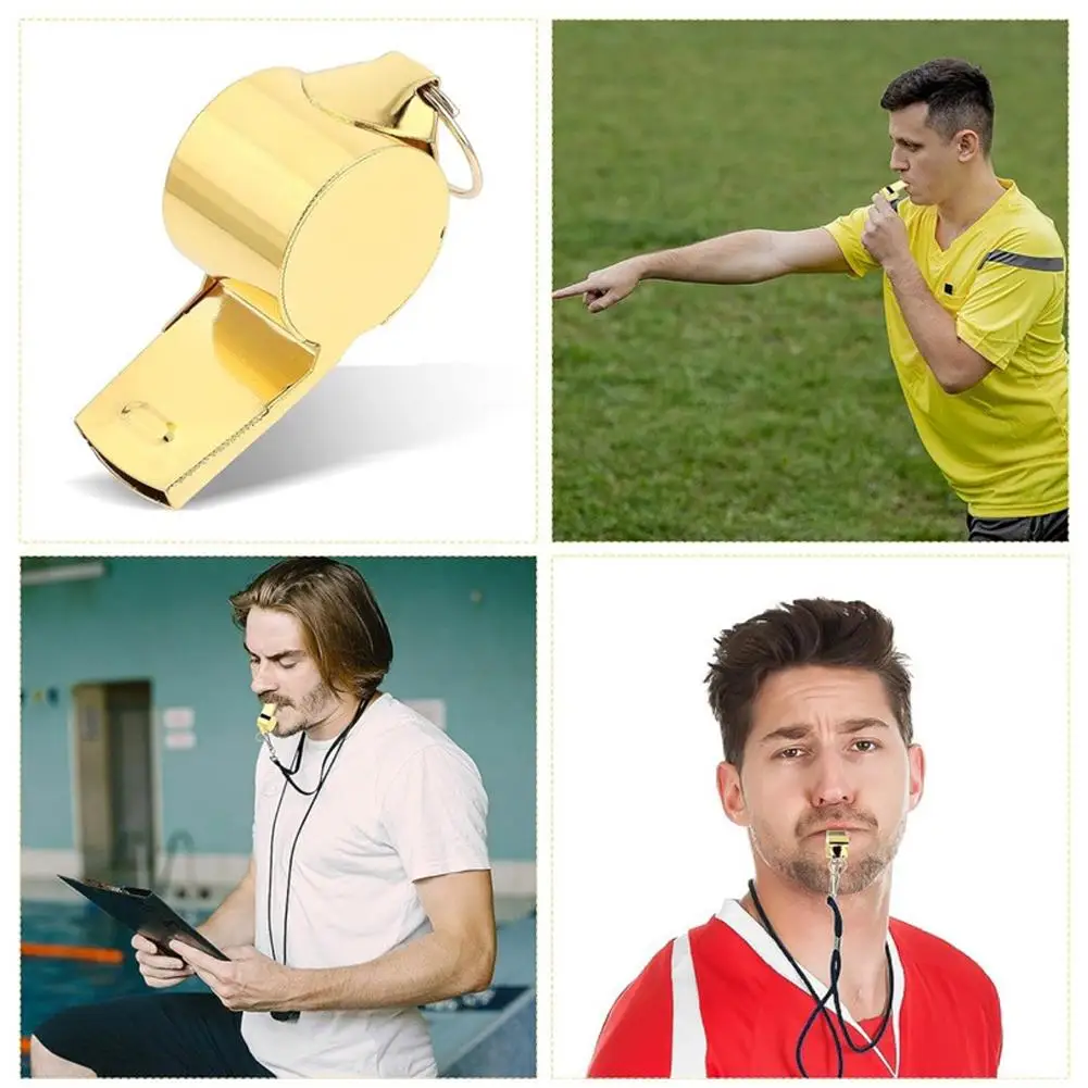Steel Whistle Loud Metal Whistles With Lanyard Professional Referees Lifeguards Survival Sport 1 Pack
