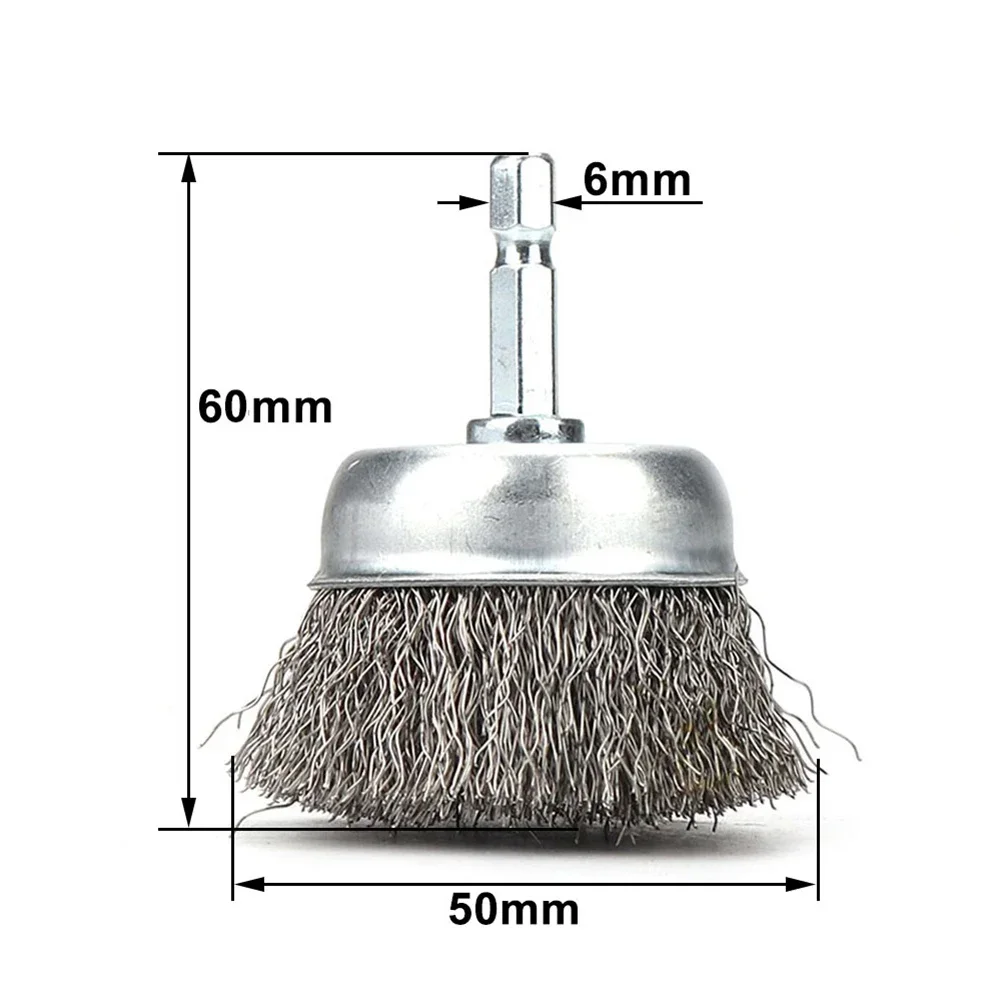 50/65mm Steel Wire Wheel Brush Rotary Tool 2 InchFor Drill Tools Metal Rust Removal Polishing Drill Brushes 6