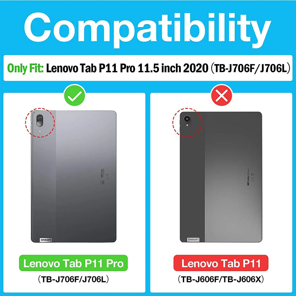 (2 Packs) Tempered Glass For Lenovo Tab P11 Pro 11.5 2020 TB-J706F/J706N/J706L Full Coverage Screen Protector Tablet Film tablet holder for car headrest