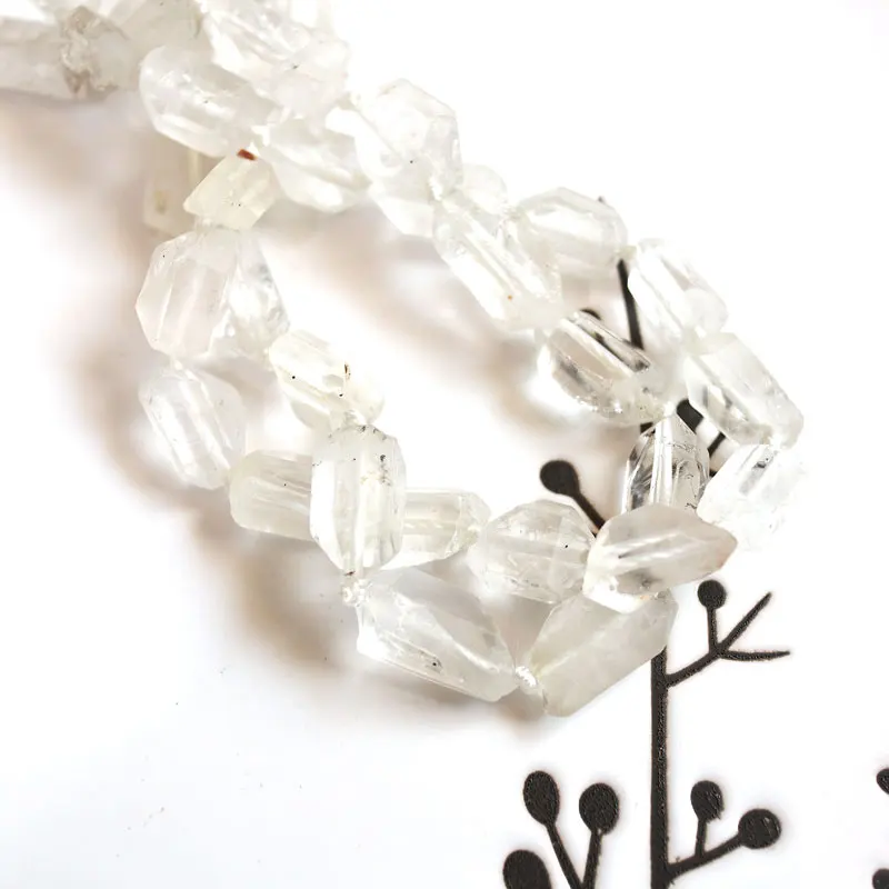 Clear Quartz Natural Stone Beads Column Natural 15