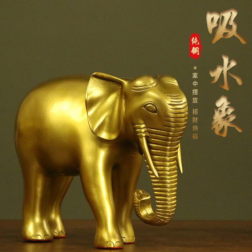 

Pure copper elephant ornaments copper elephant a pair of water-absorbing elephant home ornaments store company opening gift