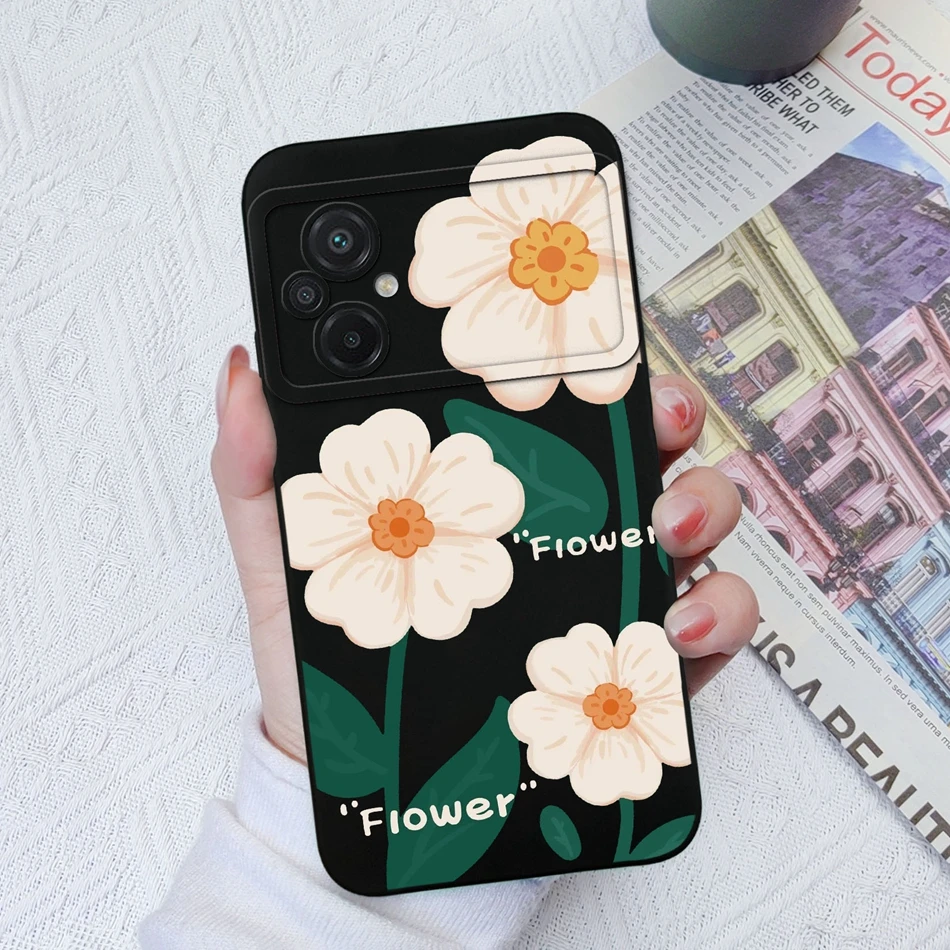 Astronaut Flower Soft Liquid Silicone Full Protection Anti-Drop Back Cover