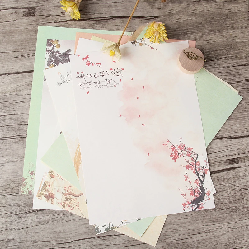 

80 Pieces Writing Paper Creative Chinese Style Antique B5 Letterhead Small Fresh Retro Color Ink Can Be Written And Printed