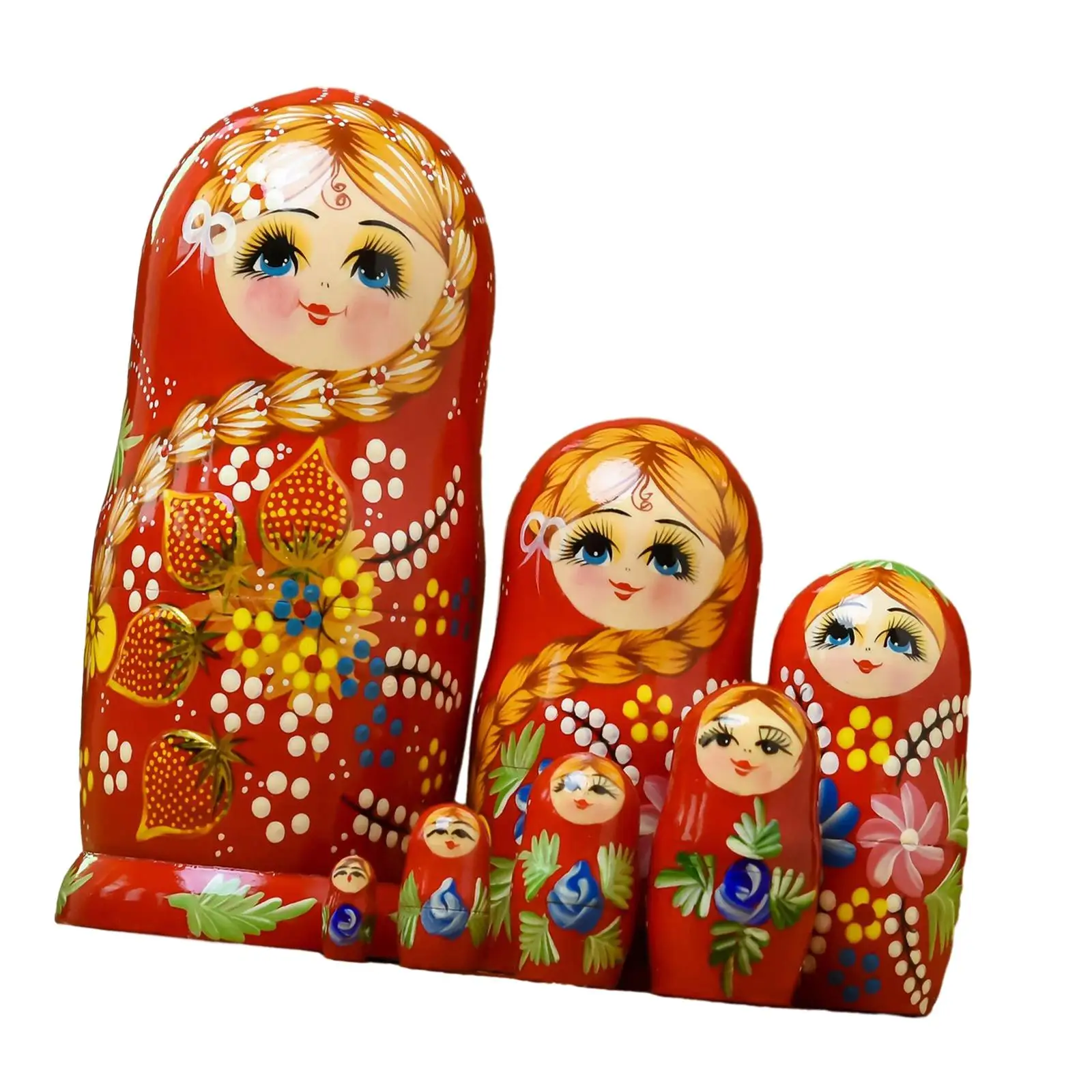 

7x Russian Nesting Doll Hand Painted Traditional Home Decor Nesting Wishing Dolls for Kids Toddlers Birthday Table New Year 20cm