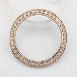 Elegant Diamond Bezel with Premium Circular Metal Glass Inlay (Rose gold)