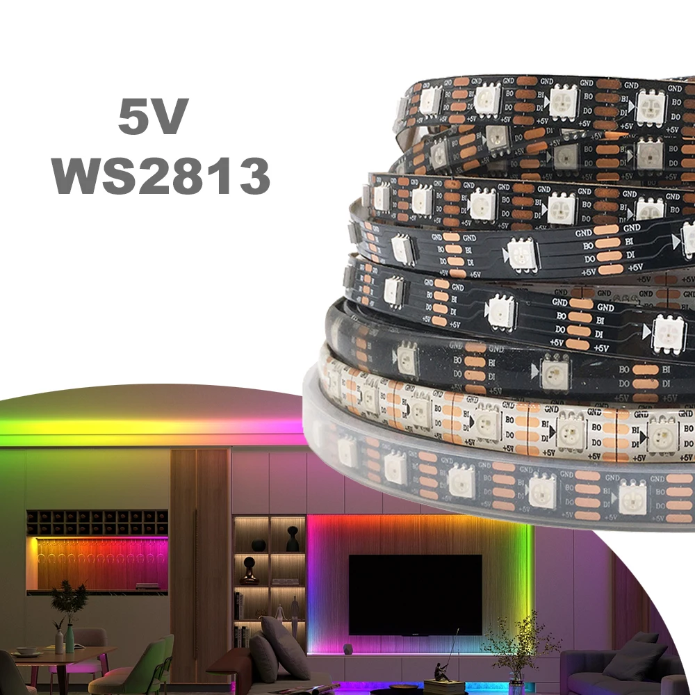 

WS2813 SMD5050 RGB Led Strip Lighting Dual Signal Individually Addressable For Decorations Festival 30/60/144 Pixels/Leds/M DC5V